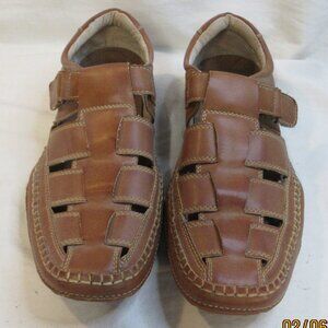 MEN'S~GBX SENTAUR~#135594~ BROWN LEATHER~SLIP ON SPORT SANDAL/SHOES~ SIZE 10